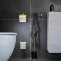 Tiger Tune - Toiletborstel Met Houder Vrijstaand - Messing Geborsteld / Zwart -Badkamer Accessoires Winkel 1200x1200 838