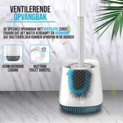 Strex Toiletborstel Siliconen Met Houder - Sneldrogend, Hygiënisch & Antibacteriële Werking - WC Borstel - Toilet Borstel Houder -Badkamer Accessoires Winkel 1200x1200 868