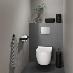 Tiger Tess - Toiletborstelhouder Met Opbergfunctie Vrijstaand En Swoop® Borstel Flexibel - Zwart / Antraciet -Badkamer Accessoires Winkel 1200x1200 895