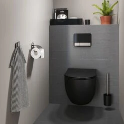 Tiger Tune - Toiletborstel Met Houder - RVS Geborsteld / Zwart -Badkamer Accessoires Winkel 1200x1200 90
