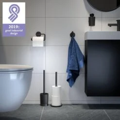 Tiger Tune - Toiletborstel Met Houder Vrijstaand - Zwart Metaal Geborsteld / Zwart -Badkamer Accessoires Winkel 1200x1200 901