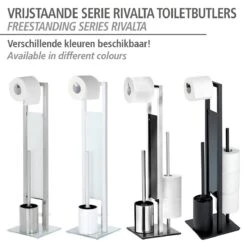 WENKO Toiletbutler Rivalta RVS Mat - Toiletborstel Met Houder, Toiletrolhouder En Reserverolhouder -Badkamer Accessoires Winkel 1200x1200 927