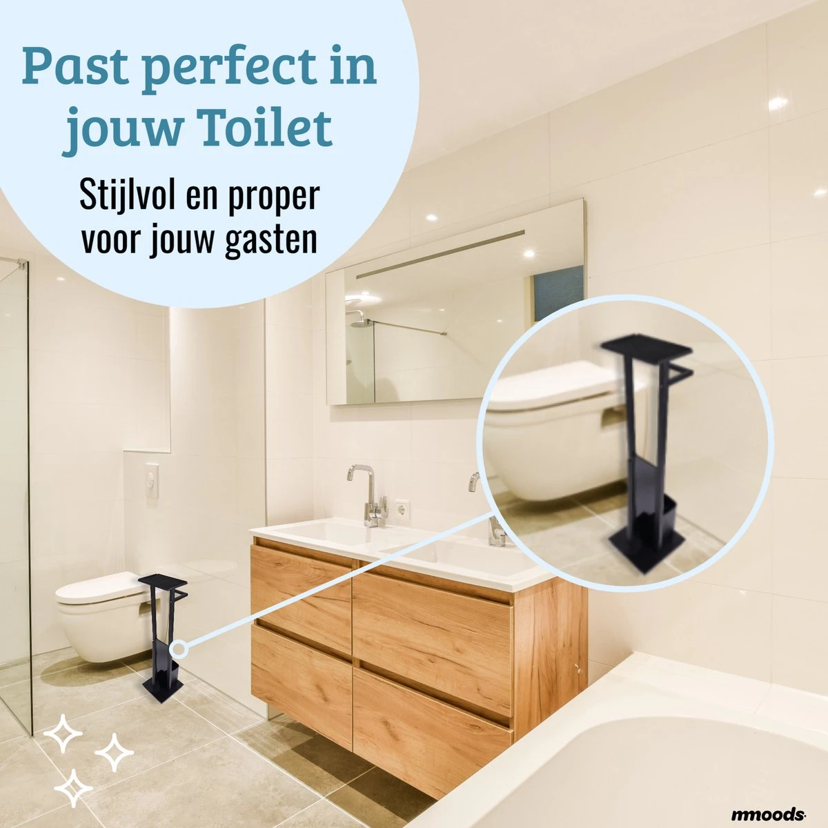 Mmoods Toiletbutler Zwart - WC Borstel Met Toiletrolhouder Vrijstaand - Toiletborstel Siliconen Industrieel Design Mmoods - Reserverolhouder Zonder Boren Staand Met Plankje RVS 7 Mmoods Toiletbutler Zwart - WC Borstel Met Toiletrolhouder Vrijstaand - Toiletborstel Siliconen Industrieel Design Mmoods - Reserverolhouder Zonder Boren Staand Met Plankje RVS - Afbeelding 5