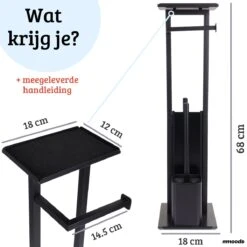 Mmoods Toiletbutler Zwart - WC Borstel Met Toiletrolhouder Vrijstaand - Toiletborstel Siliconen Industrieel Design Mmoods - Reserverolhouder Zonder Boren Staand Met Plankje RVS 16 Mmoods Toiletbutler Zwart - WC Borstel Met Toiletrolhouder Vrijstaand - Toiletborstel Siliconen Industrieel Design Mmoods - Reserverolhouder Zonder Boren Staand Met Plankje RVS -Badkamer Accessoires Winkel 1200x1200 931