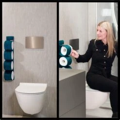 Reserverolhouder Hangend – Toiletrolhouder – Reserve Rolhouder – Zonder Boren – Rolhouder - Muur – Zwart - Antraciet - STOF & SPETTERVRIJ -Badkamer Accessoires Winkel 1200x1200 943