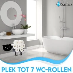 Sanics Reserverolhouder Vrijstaand - Hangend - Wandhouder - Kat - Zwart -Badkamer Accessoires Winkel 1200x1200 974