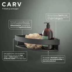 Tiger Carv - Douchemand Hoek 21 Cm - Zwart -Badkamer Accessoires Winkel 1200x1200 986