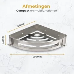 Merkloos Doucherek Zonder Boren – Doucherek Hangend – Badkamerrek – Zilver RVS – IP68 Waterdicht – 8KG Draagkracht -Badkamer Accessoires Winkel 1200x1200 996