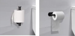 SIEPS RVS WC Rolhouder - Toiletrolhouder - Zelfklevend Zonder Boren - Zwart -Badkamer Accessoires Winkel 1200x583