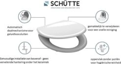 SCHÜTTE WC-Bril 82304 ANTHRAZIT - Duroplast - Soft Close - Afklikbaar - RVS-Scharnieren - Gelakt - Antraciet 22 SCHÜTTE WC-Bril 82304 ANTHRAZIT - Duroplast - Soft Close - Afklikbaar - RVS-Scharnieren - Gelakt - Antraciet -Badkamer Accessoires Winkel 1200x633 3