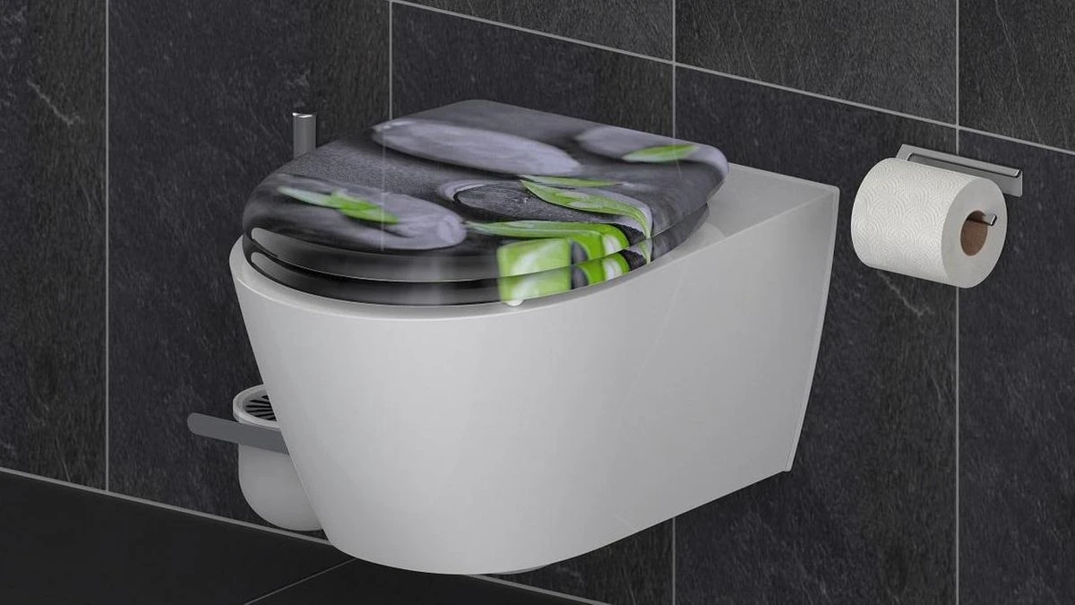 SCHÜTTE WC-Bril 82374 STONE - Duroplast - Soft Close - Afklikbaar - RVS-Scharnieren - Decor - 3-zijdige Print 6 SCHÜTTE WC-Bril 82374 STONE - Duroplast - Soft Close - Afklikbaar - RVS-Scharnieren - Decor - 3-zijdige Print - Afbeelding 4