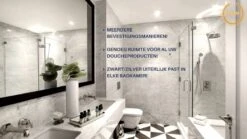 Merkloos Doucherek- Douchemand- Badkamerrek- Badkamer Organiser- Badkamer Organizer-Rekje Voor In De Douche- Badkamer Plank-Rekje Voor Shampoo- RVS- Zonder Boren- Zelfklevend- Rechthoek Vorm- Met Of Zonder Schroeven- Ophangbaar- Met Lijm- 20 Cm- Zwart -Badkamer Accessoires Winkel 1200x675 3