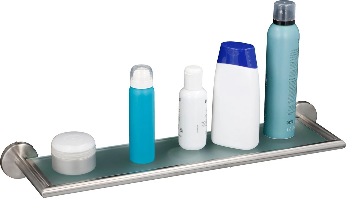 Alpina Planchet - Badkamer - RVS/ Glas - 54 X 5,7 X 14 Cm 4 Alpina Planchet - Badkamer - RVS/ Glas - 54 X 5,7 X 14 Cm - Afbeelding 2