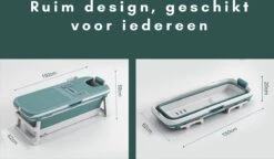 Livista® - Opvouwbaar Bad - Blauw - Zitbad - Inklapbaar - Bath Bucket - 150 CM LANG - XL - Incl. Thermometer & Onderwater LED Lichten -Badkamer Accessoires Winkel 1200x700