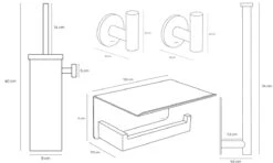 Toiletset Zwart 4-delig - Toiletaccessoireset - Toiletborstelhouder - Toiletrolhouder - Reserverolhouder - Handdoekhaakjes - RVS - Toilet Accessoires Set - Badkamer -Badkamer Accessoires Winkel 1200x719