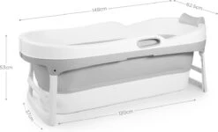 HelloBath Opvouwbaar Zitbad - Bath Bucket - 148cm - 220L - Extra Lang - Incl. Badkussen & Opberghoes -Badkamer Accessoires Winkel 1200x727