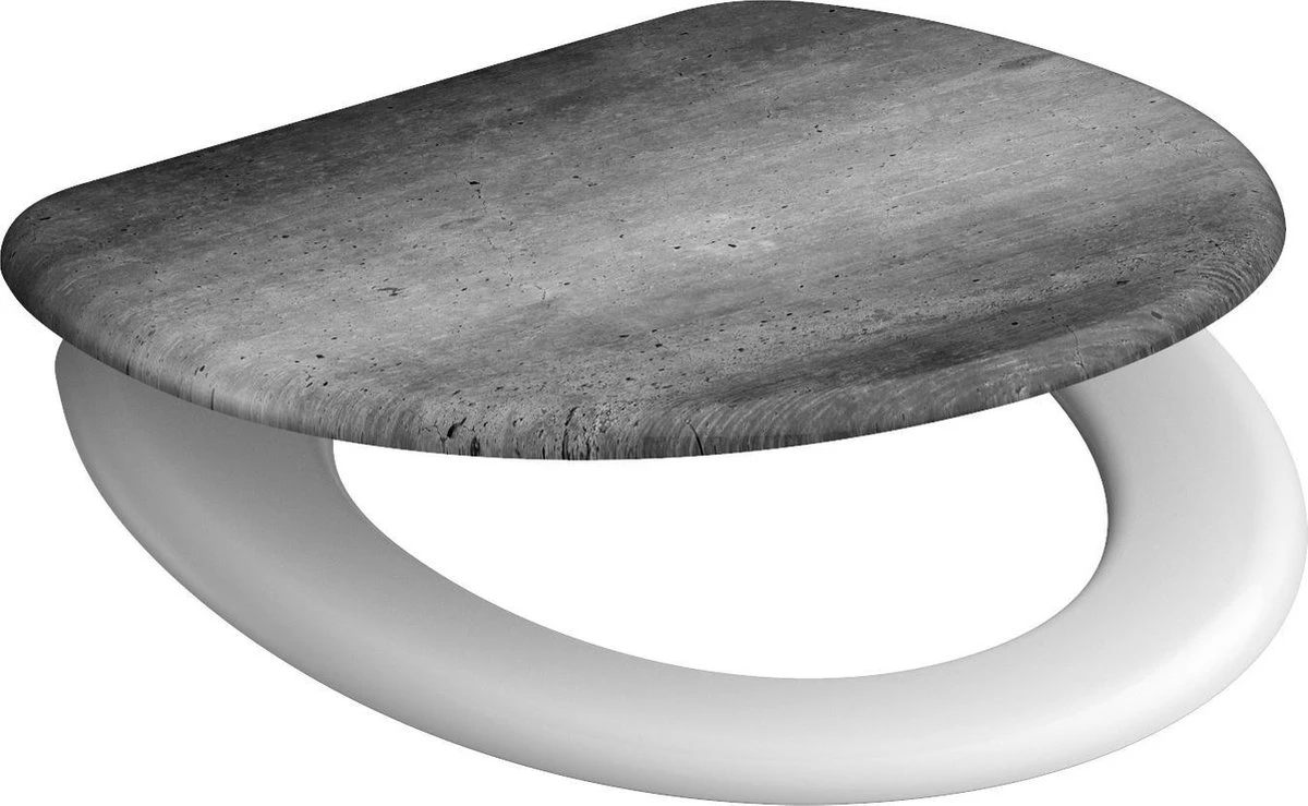 SCHÜTTE WC-Bril 82155 INDUSTRIAL GREY - Duroplast - Soft Close - Verchroomde Scharnieren - Decor - 1-zijdige Print 9 SCHÜTTE WC-Bril 82155 INDUSTRIAL GREY - Duroplast - Soft Close - Verchroomde Scharnieren - Decor - 1-zijdige Print - Afbeelding 7