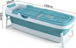 Livista® - Opvouwbaar XXL Bad - Blauw - Zitbad - Inklapbaar - Bath Bucket - 158 CM LANG - XXL - Incl. Onderwater LED Lichten En Rugkussen -Badkamer Accessoires Winkel 1200x770 2