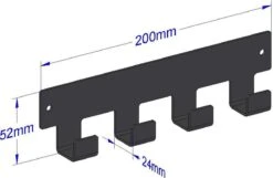 Marcellis - Industriële Handdoekhaak - Ophanghaak - 4 Haken - Mat Zwart - Staal - Metaal - Incl. Bevestigingsmateriaal -Badkamer Accessoires Winkel 1200x782