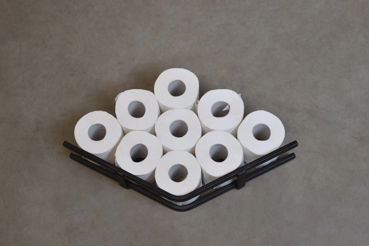 LOFT42 Jef Reserverolhouder - Zwart Metaal - 51x10x13 3 LOFT42 Jef Reserverolhouder - Zwart Metaal - 51x10x13