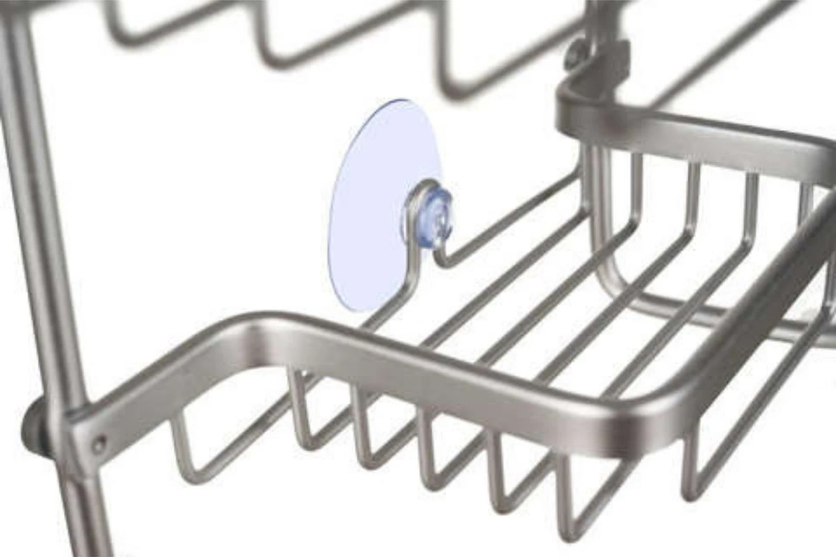 Recalma Doucherek 3 Laags - Monteren Zonder Boren - Zilver - Zuignap - Ook Voor Grote Flessen - Opbergrek Douche - 3 Etages 6 Recalma Doucherek 3 Laags - Monteren Zonder Boren - Zilver - Zuignap - Ook Voor Grote Flessen - Opbergrek Douche - 3 Etages - Afbeelding 4