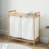 Lifa Bathing Bamboe Rek Met Wasmanden - Polyester En Bamboe - Uitschuifbare Opbermanden Met Deksel - Wassorteerbak 60 Liter - 2 Vakken - Voor Badkamer, Slaapkamer En Wasruimte - 73 X 64 X 33 Cm -Badkamer Accessoires Winkel 1200x800 46
