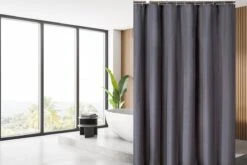 Su.B.dgn Douchegordijn 120x180 Anti Schimmel Polyester Badkamer Douchegordijn Wasbaar Met 12 Ringen | Grijs -Badkamer Accessoires Winkel 1200x800 55