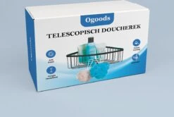 Ogoods Telescopisch Doucherek Inclusief 4 Manden - Zwart - Badkamerrek - Zonder Boren - In Hoogte Verstelbaar - Opbergsysteem -Badkamer Accessoires Winkel 1200x805 1