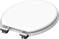 SCHÜTTE WC-Bril 84100 WHITE - MDF-Hout - Soft Close - Verchroomde Scharnieren - Gelakt - Wit -Badkamer Accessoires Winkel 1200x805 2