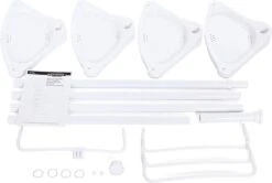 Hoppa! Telescopisch Doucherek Zonder Boren / Uitschuifbaar Douche Rek Van 85-305 Cm - Badopbergrek - Wit -Badkamer Accessoires Winkel 1200x806 1