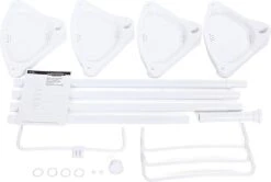 Merkloos Telescopisch Douche Rek Met 4 Lagen - Verstelbaar Bad / Douche Hoekrek Opbergrek - Uitschuifbaar Van 85-305 Cm - Wit -Badkamer Accessoires Winkel 1200x806