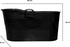 LIFEBATH - Zitbad Mira - Bath Bucket XL - Inclusief Hoofdkussen - 400L - Ligbad 122 Cm - Zwart -Badkamer Accessoires Winkel 1200x811