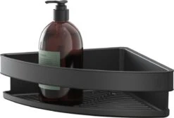 Tiger Carv - Douchemand Hoek 21 Cm - Zwart -Badkamer Accessoires Winkel 1200x814