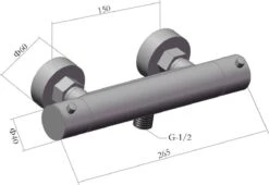 Wesseling & Bos Eva Doucheset – Douchemengkraan Met Thermostaat-glijstang 60 Cm - Mat Zwart - Compleet Met Alle Montagemateriaal -Badkamer Accessoires Winkel 1200x826 1