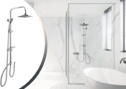Lifa Bathing Zilveren Douchesysteem - Verstelbare Doucheset - RVS En ABS - Regendouche En Handdouche - Chroom - Incl. Bevestigingsmateriaal -Badkamer Accessoires Winkel 1200x849 1