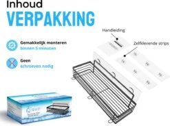 RVS Doucherek Zelfklevend Zonder Boren Zwart - Douchemandje Met 15KG Draagvermogen - Planchet Badkamerrek - Shower Rack - 31x10cm 15 RVS Doucherek Zelfklevend Zonder Boren Zwart - Douchemandje Met 15KG Draagvermogen - Planchet Badkamerrek - Shower Rack - 31x10cm -Badkamer Accessoires Winkel 1200x896 1