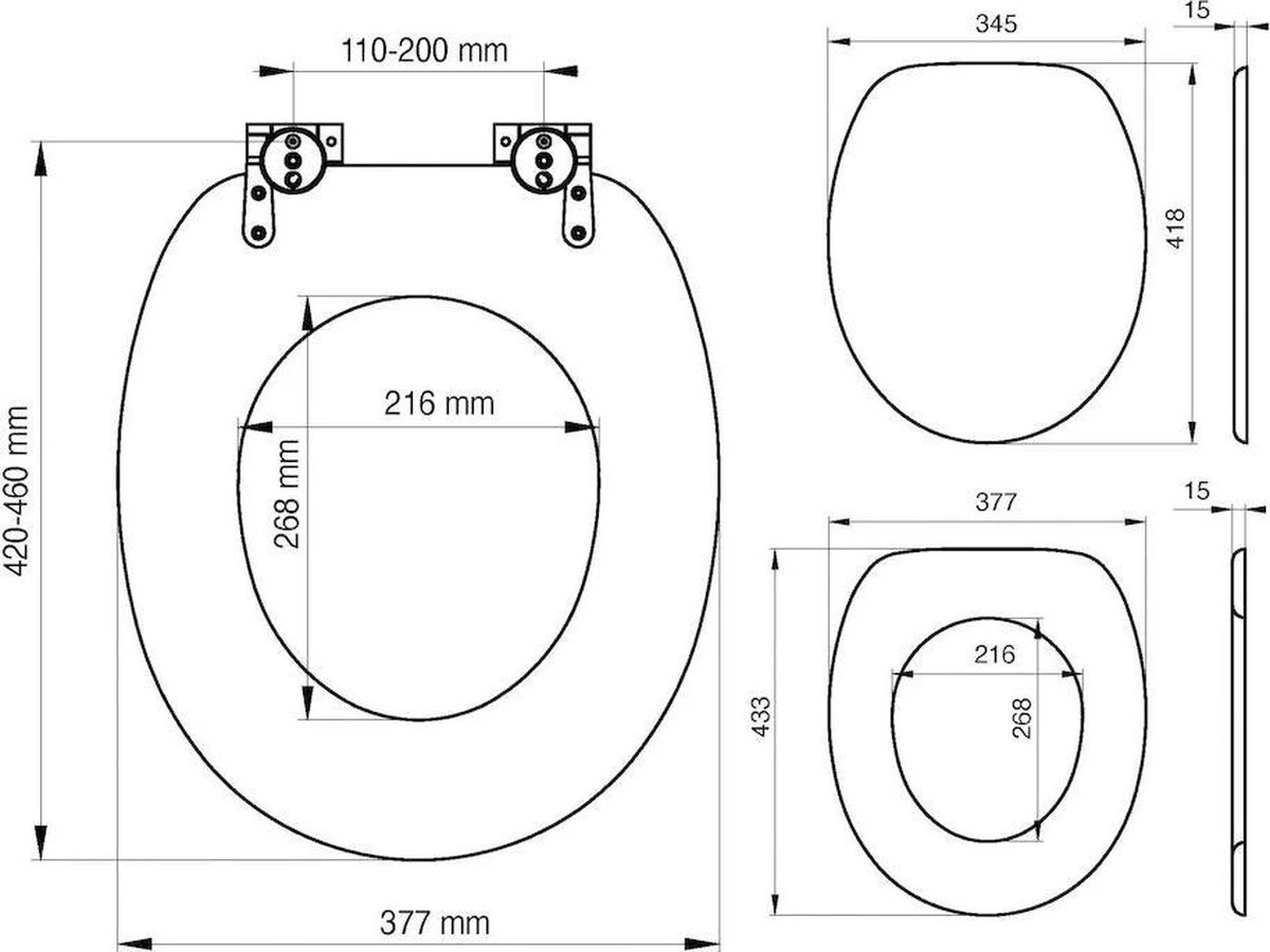 Tiger Leatherlook - Toiletbril - WC Bril - MDF - Zwart 5 Tiger Leatherlook - Toiletbril - WC Bril - MDF - Zwart - Afbeelding 3