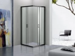 Merkloos Douchecabine Vierkant - 90x90x200cm 6 Mm - Nano Anti Kalk Veiligheidsglas - Zwart Aluminium Omlijsting -Badkamer Accessoires Winkel 1200x900 94