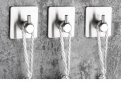 Merkloos RiMa7 - Handdoekhaakjes - Ophanghaak - RVS - Zilver - Zelfklevend Vierkant - 4 Stuks -Badkamer Accessoires Winkel 1200x904