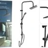 Bathroom Solutions Regendouche Set MET Handdouche 150cm - Matzwart 2 Bathroom Solutions Regendouche Set MET Handdouche 150cm - Matzwart -Badkamer Accessoires Winkel 1200x908 2