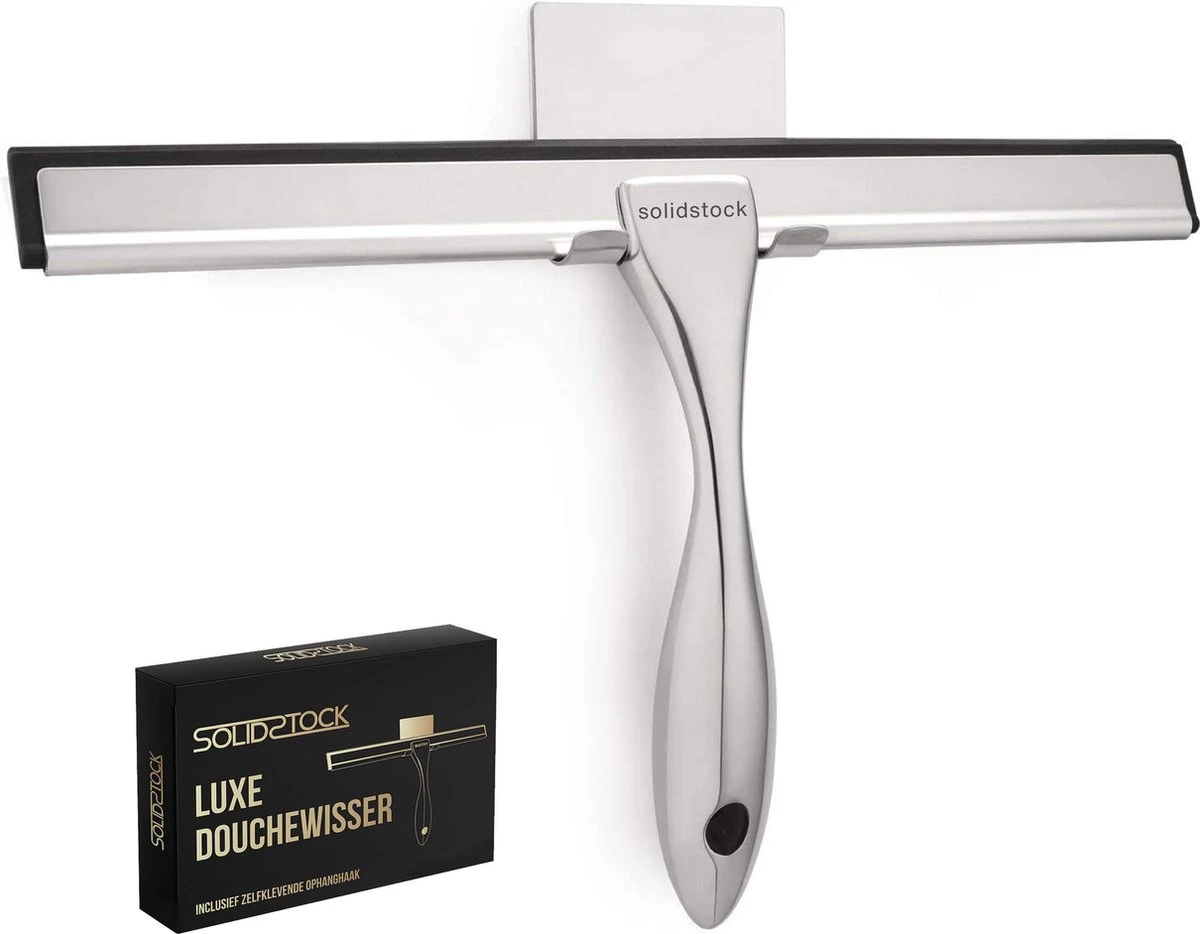 Douchewisser Rvs - Luxe Trekker Douche - Raamwisser Met Ophanghaak - Douchetrekker - Niet Boren - Chroom 3 Douchewisser Rvs - Luxe Trekker Douche - Raamwisser Met Ophanghaak - Douchetrekker - Niet Boren - Chroom