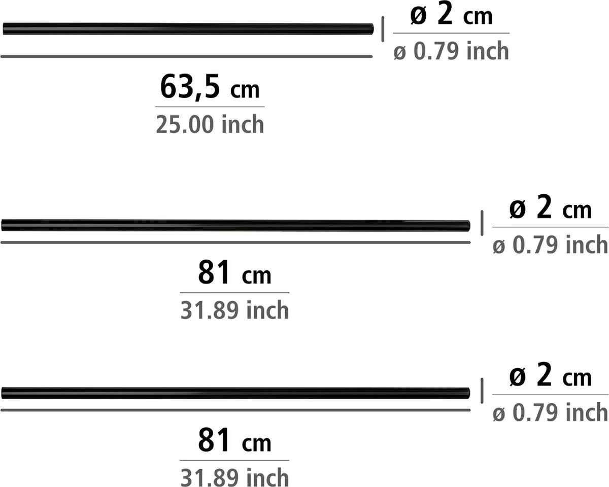 WENKO Douchegordijnstang Hoek Universeel Aluminium Zwart - Douchestang 7 WENKO Douchegordijnstang Hoek Universeel Aluminium Zwart - Douchestang - Afbeelding 5