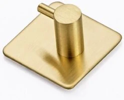 Merkloos Zelfklevende Handdoekhaakjes - Set Van 4 - Goud Kleurig - Voor Badkamer Of Keuken | Handdoekhaakjes Rvs | Handdoekhaakjes Goud Zelfklevend | Handdoekhaak Goud | Handdoek