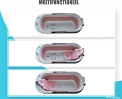 Vonia Opvouwbaar Bad - Zitbad - Bath Bucket - 140 Cm Lang - Inklapbaar Bad - Incl. Badkussen - Roze -Badkamer Accessoires Winkel 1200x978