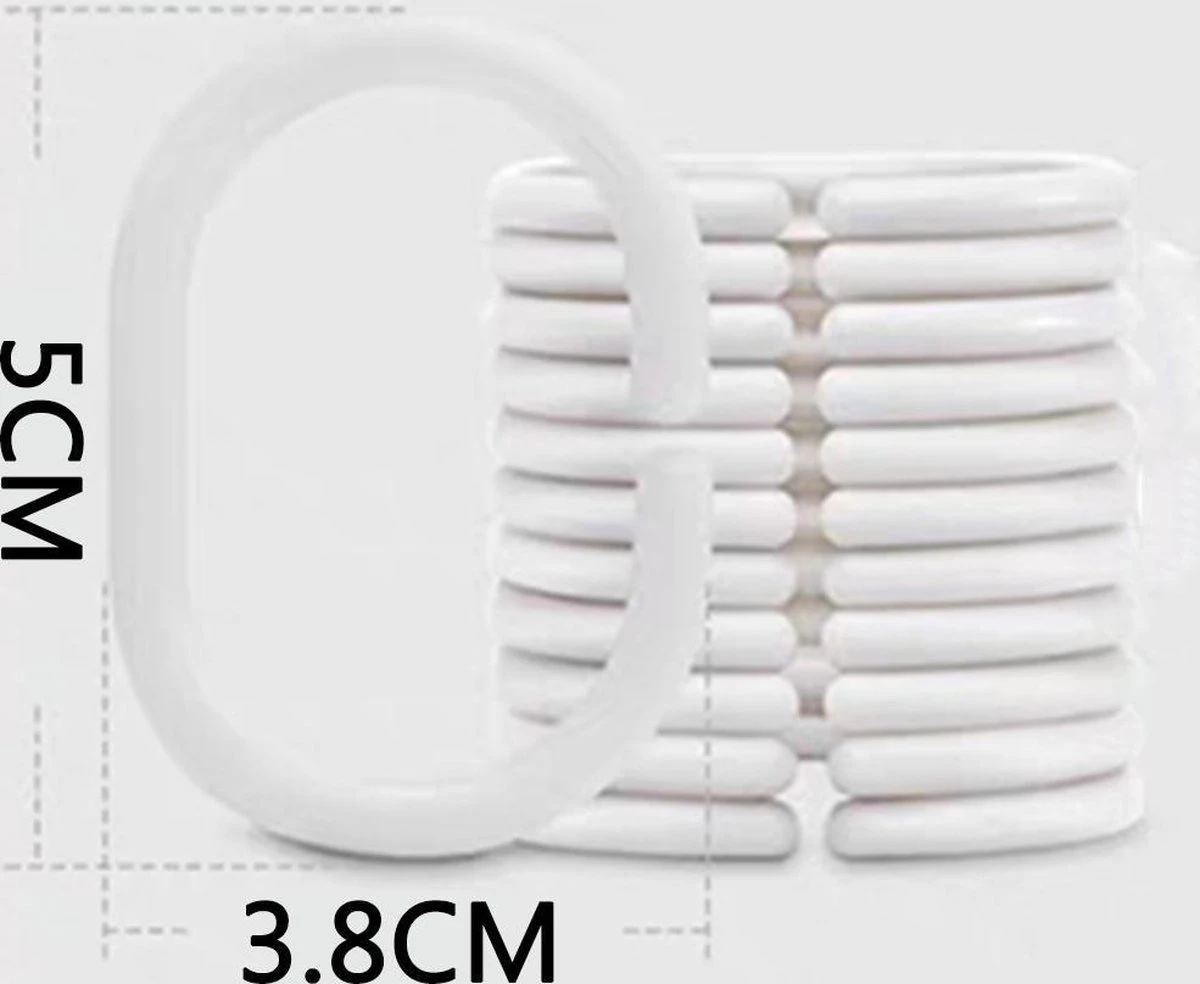 Su.B.dgn Douchegordijn 120x180 Anti Schimmel Polyester Badkamer Douchegordijn Wasbaar Met 12 Ringen | Grijs Driehoek 8 Su.B.dgn Douchegordijn 120x180 Anti Schimmel Polyester Badkamer Douchegordijn Wasbaar Met 12 Ringen | Grijs Driehoek - Afbeelding 6