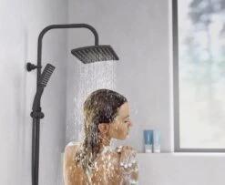 SCHÜTTE Mallorca Douchesysteem - Regendouche - 95 Cm Stang - Wandhouder In Hoogte Verstelbaar - Mat Zwart -Badkamer Accessoires Winkel 1200x988 2