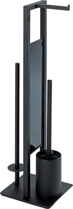 WENKO Toiletbutler Rivalta Zwart - Toiletborstel Met Houder, Toiletrolhouder En Reserverolhouder -Badkamer Accessoires Winkel 421x1200 2