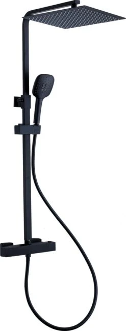 Viidako Kimii Doucheset Opbouw Compleet – Mat Zwart – Vierkant 30 Cm X 30 Cm - Sedal Binnenwerk -Thermostaatkraan – Zeer Goede Kwaliteit – RVS En Messing – Design -Badkamer Accessoires Winkel 459x1200 1