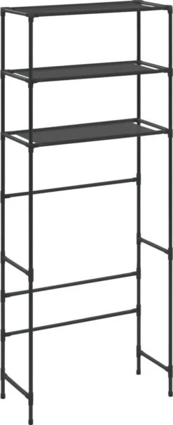 VidaXL Opbergrek Voor Boven Wasmachine 3-laags 69x28x169 Cm Zwart -Badkamer Accessoires Winkel 490x1200