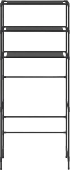 VidaXL Opbergrek Voor Boven Wasmachine 3-laags 69x28x169 Cm Zwart -Badkamer Accessoires Winkel 498x1200